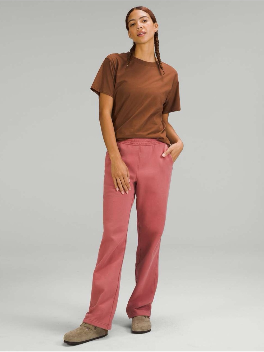 Lululemon loungeful straight leg pant color brier rose size 4